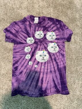 Taylor swift Olivia Purple Cat Unicorn Tie-Dye T-Shirt - Novelty Cat Graphic